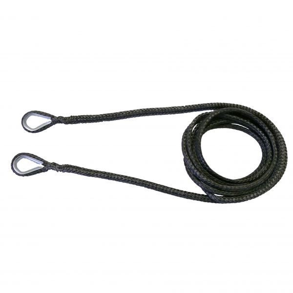 1/4 inch STRAND W/THIMBLE ON EACH END 3 ROPE